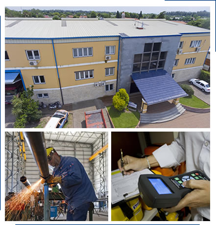 Planta de RAFA, trabajo de soldadura y control dimensional